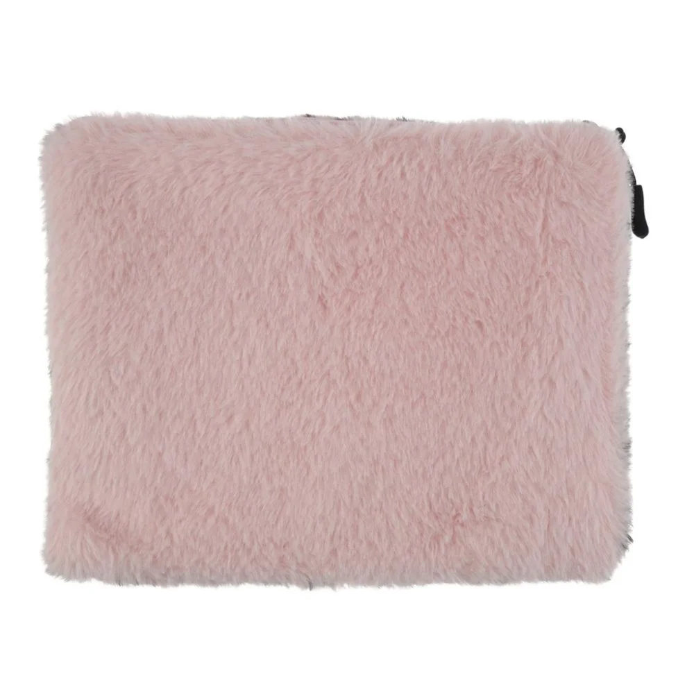 Cheetah Faux Fur Cat Eye Mask & Zip Top Pouch Travel Set